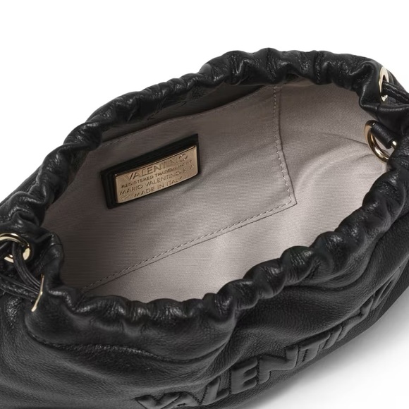 Valentino by Mario Valentino Cara Embossed Black Leather Crossbody - Picture 6 of 9